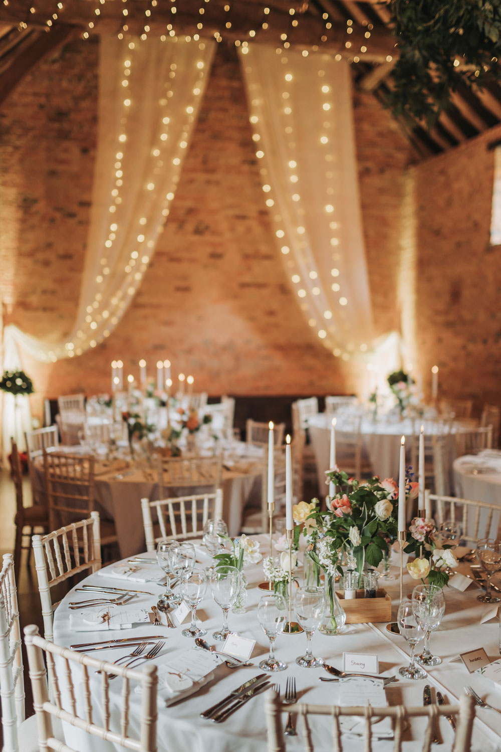 Table shot at Dovecote Barns wedding venue