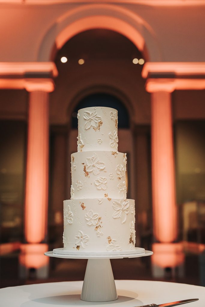 White floral 3 tier wedding cake