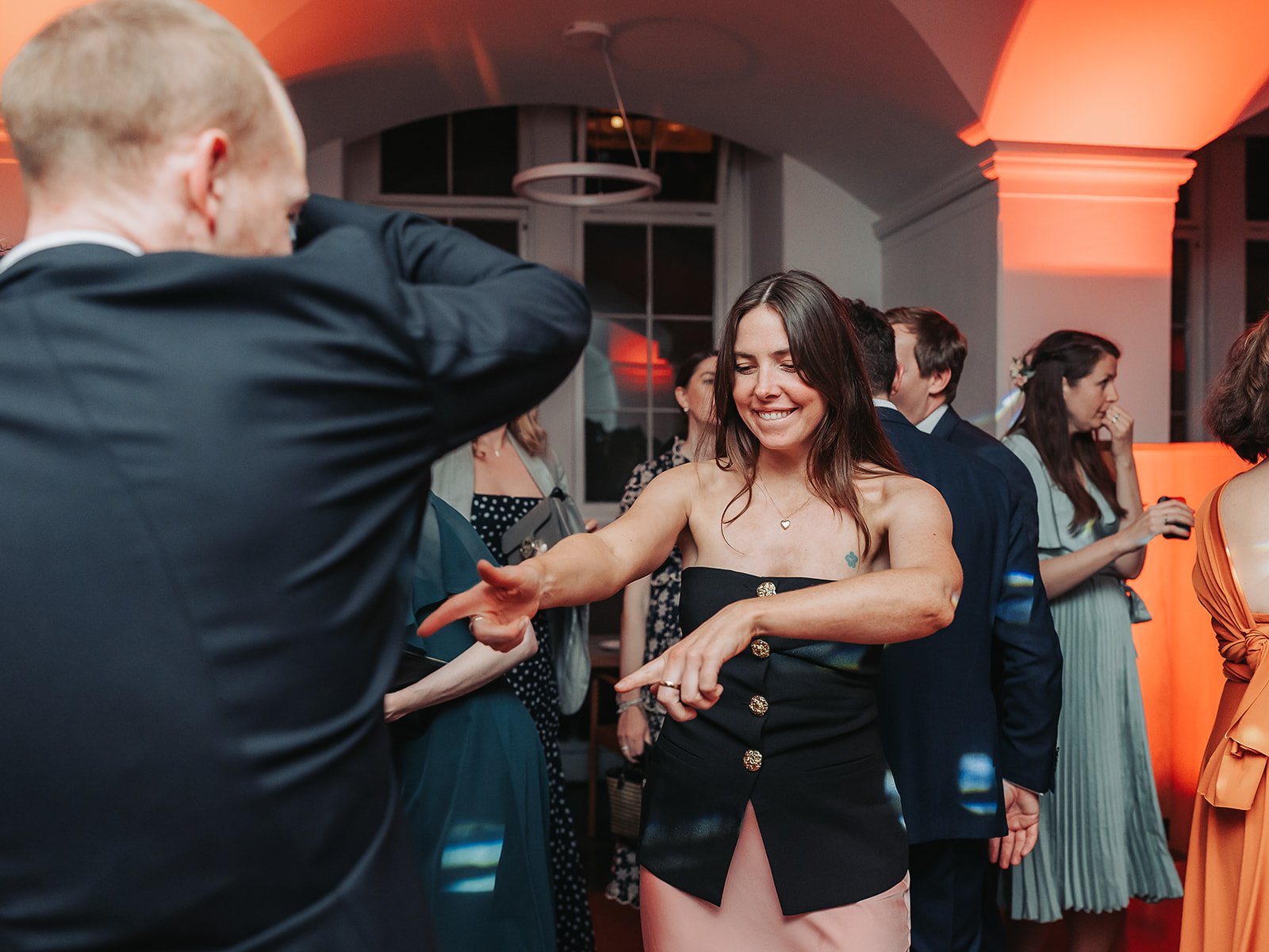 Wedding guest dancing
