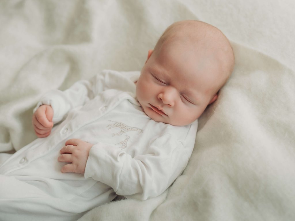 baby asleep at home in kenilworth during newborn photoshoot