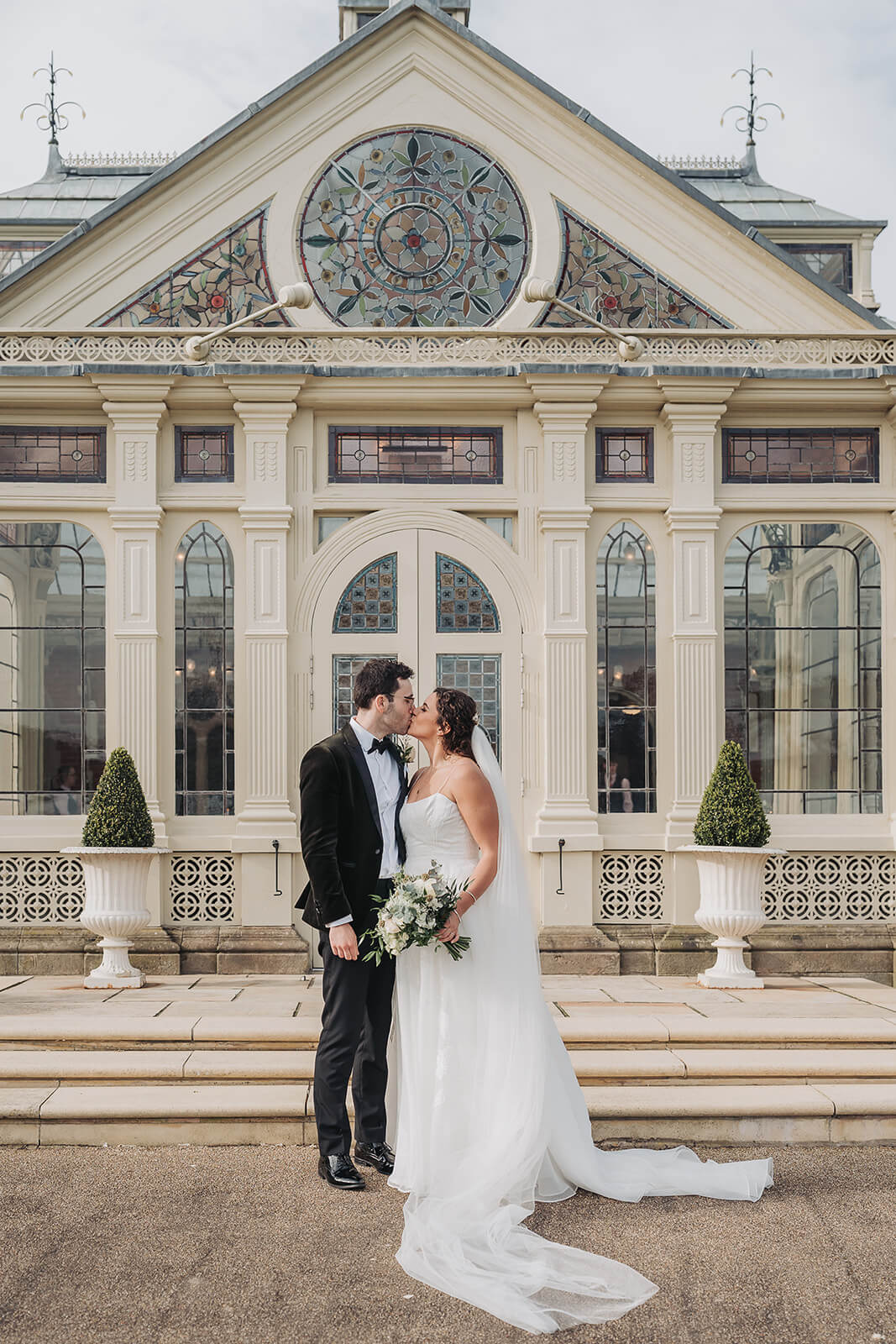 spring-kilworth-house-wedding103 couple photo outside orangery at Kilworth House