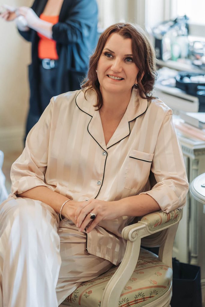 candid photo of mum in pyjamas smiling