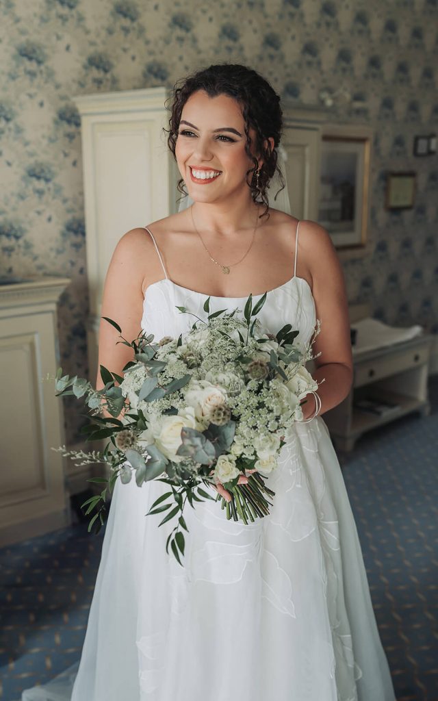 bride looking happy and smiling