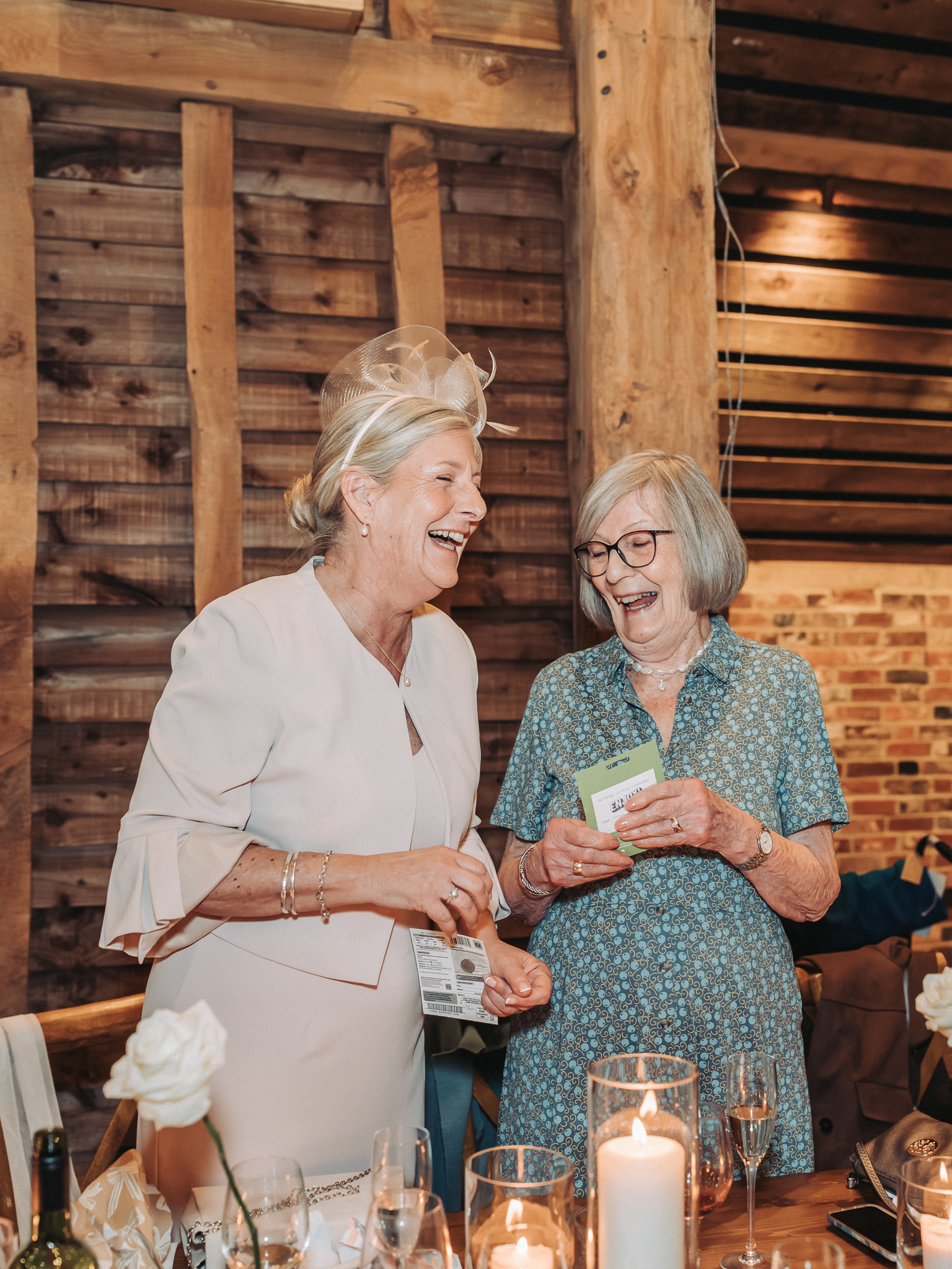 female guests laughing together