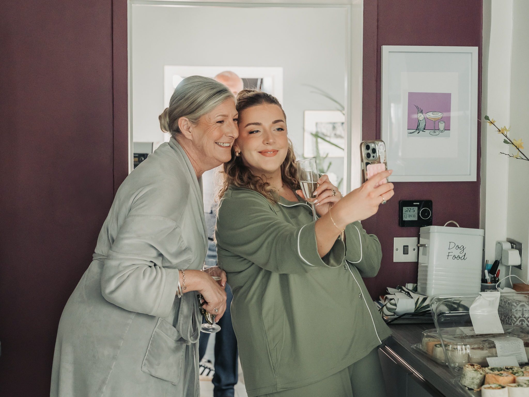 bridesmaid and mum taking selfie