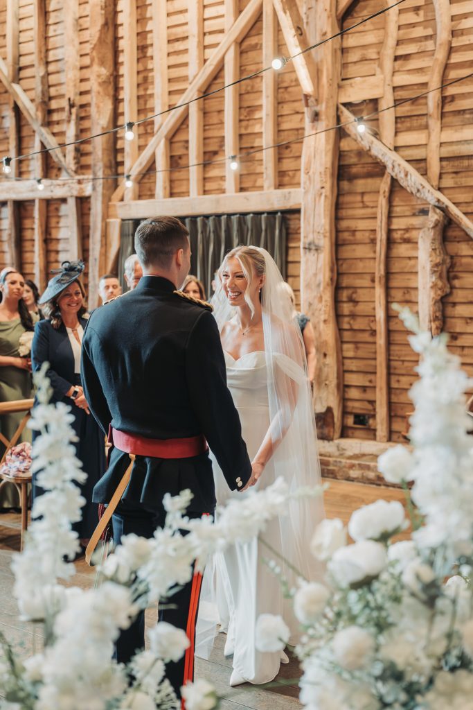 bride and groom giving vows