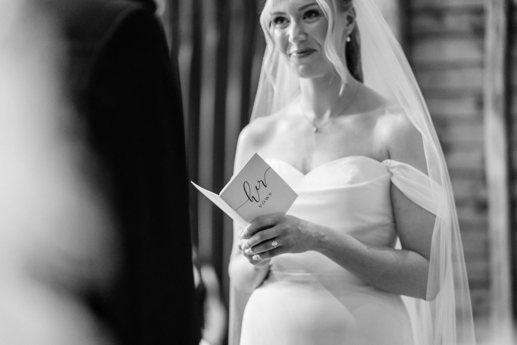 black and white photo of vow book
