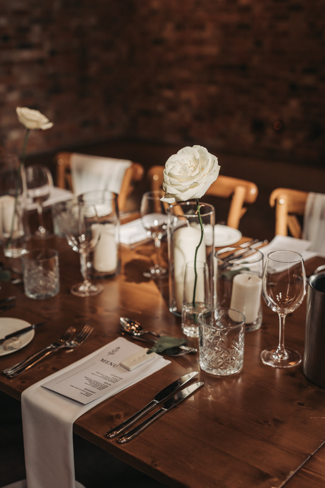 white rose bud vase