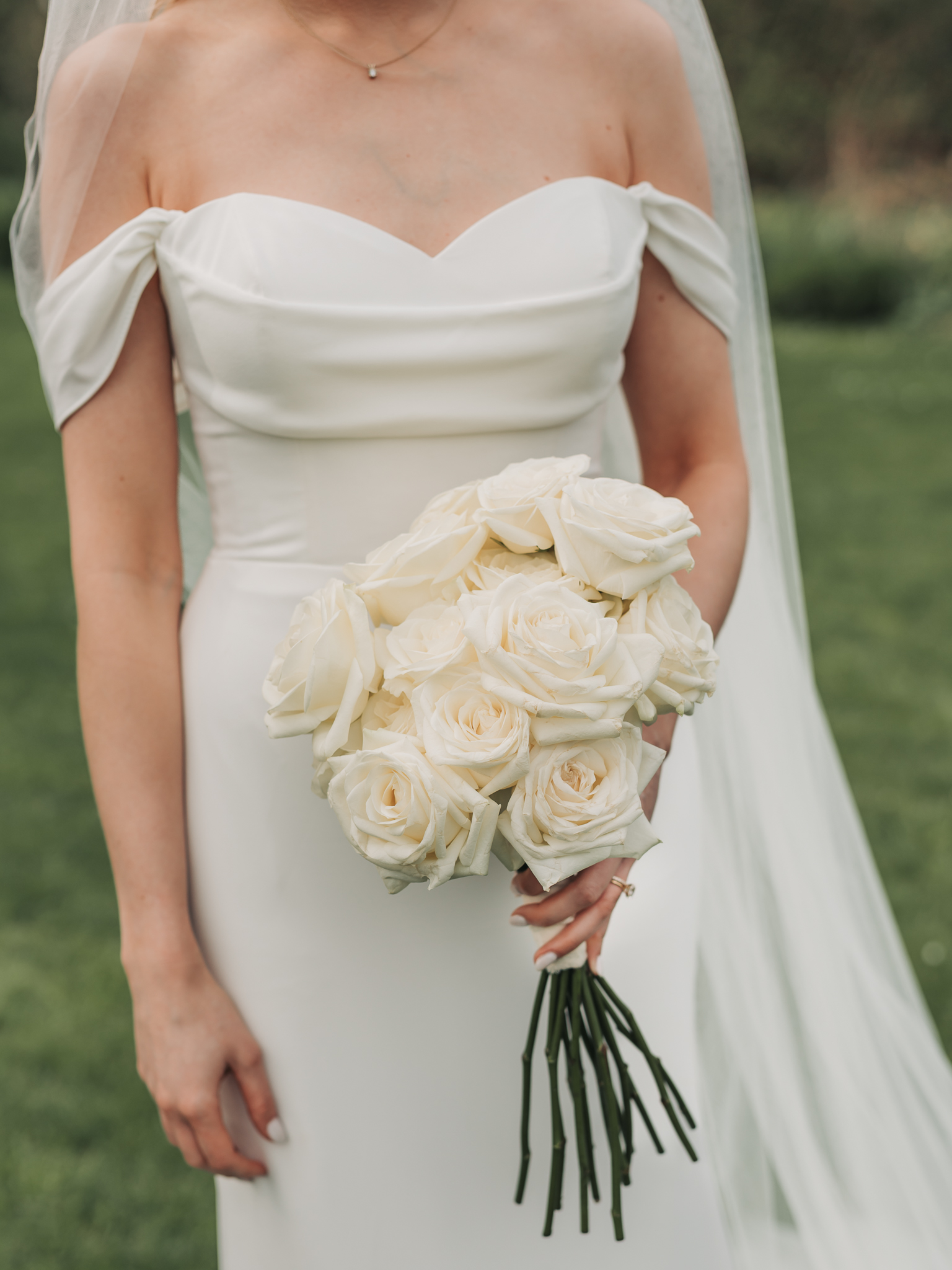 white rose bouquet